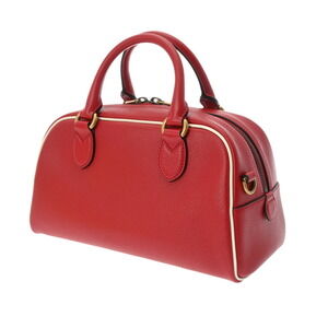 Gucci Collaboration Boston Red Leather Handbag Adidas Bag